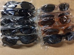 NEW ASSORTED BOX OF SUNGLASSES SUN GLASSES SET OF 10 GLASS COLORED SMALL LENS