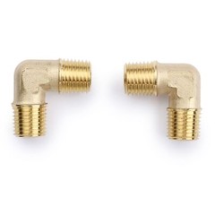 U.S. Solid 90 Degree Elbow Brass Fitting NPT 1/4″ Male x 1/4″ Male, 2pcs