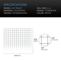 Polyester Plant Trellis Netting 5×15′ Flexible Heavy-Duty Grow Net for Gardening