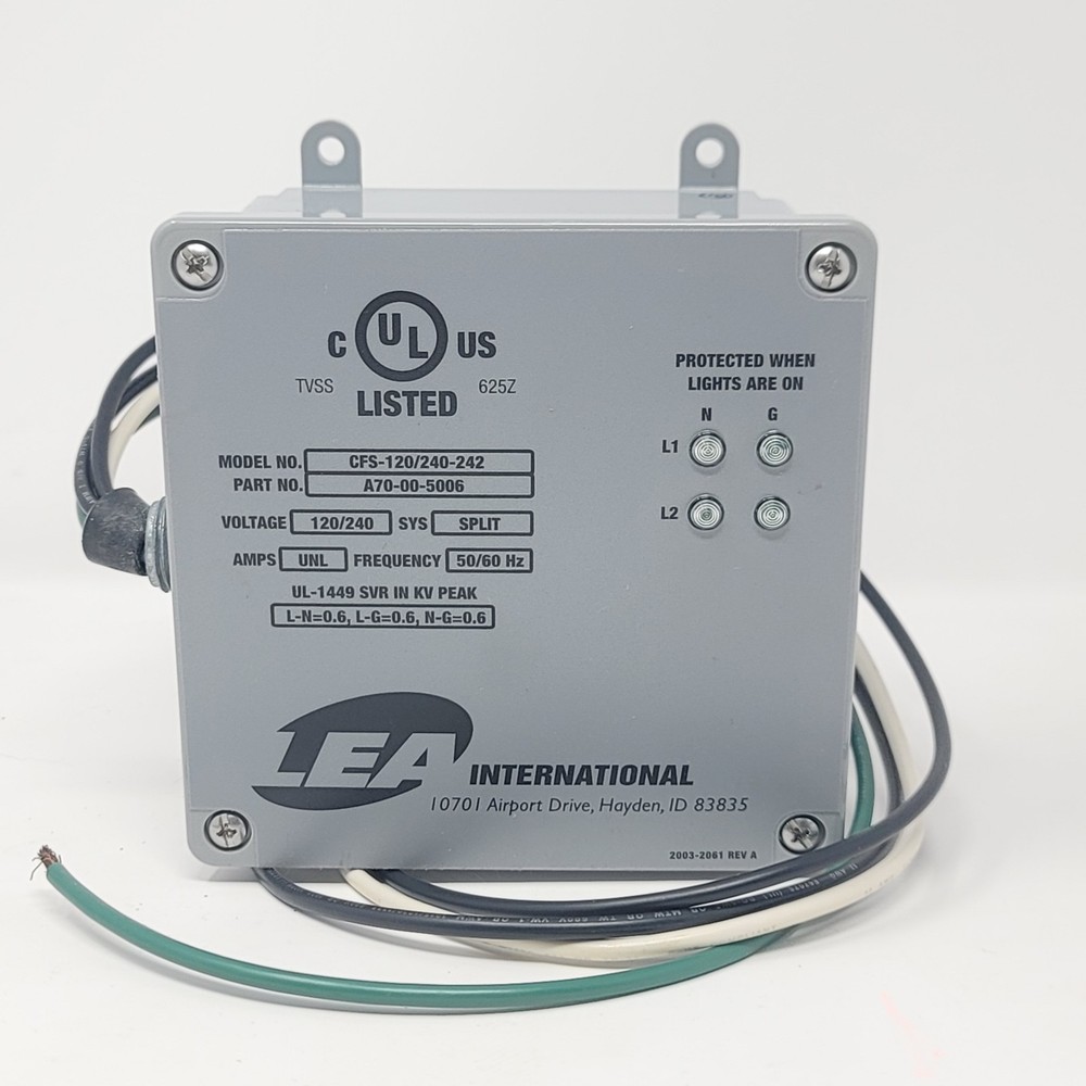 Lea International A70-00-5006 CFS-120/240-242 AC Surge Protector SPD Split Phase