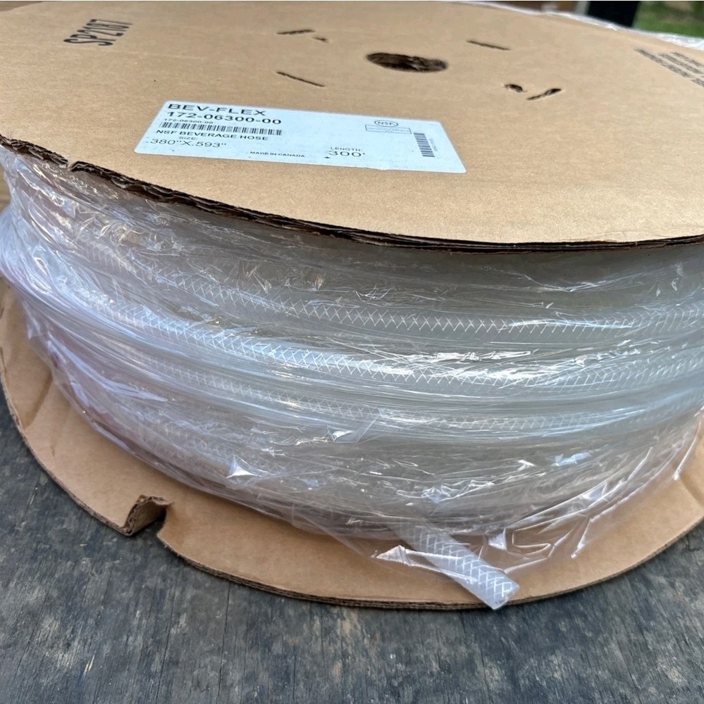 Bev-Flex 300′ Roll Tubing Hose 3/8″ Kegerator Fountain Soda