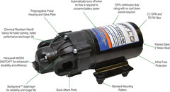 Everflo EF2200-QA-BOX 2.2GPM 12V Diaphragm Pump-Quick Attach Port, Black