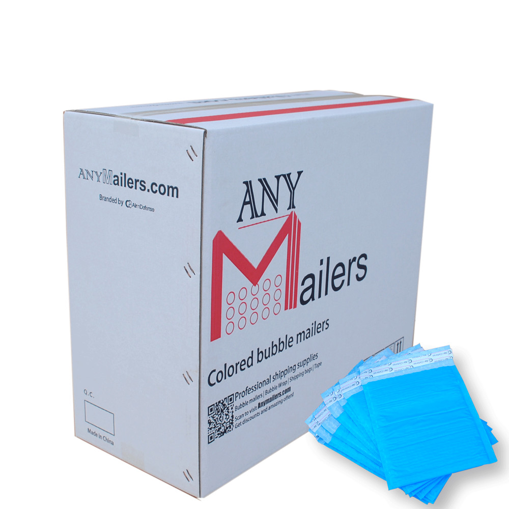 AirnDefense 1000 #0 6.5X10″ Blue Poly Bubble Mailers Shipping Padded Envelope
