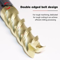 3 Flute Carbide End mills Bit ZrN Coating 6mm 8mm 10mm 12mm Shank Milling cutter
