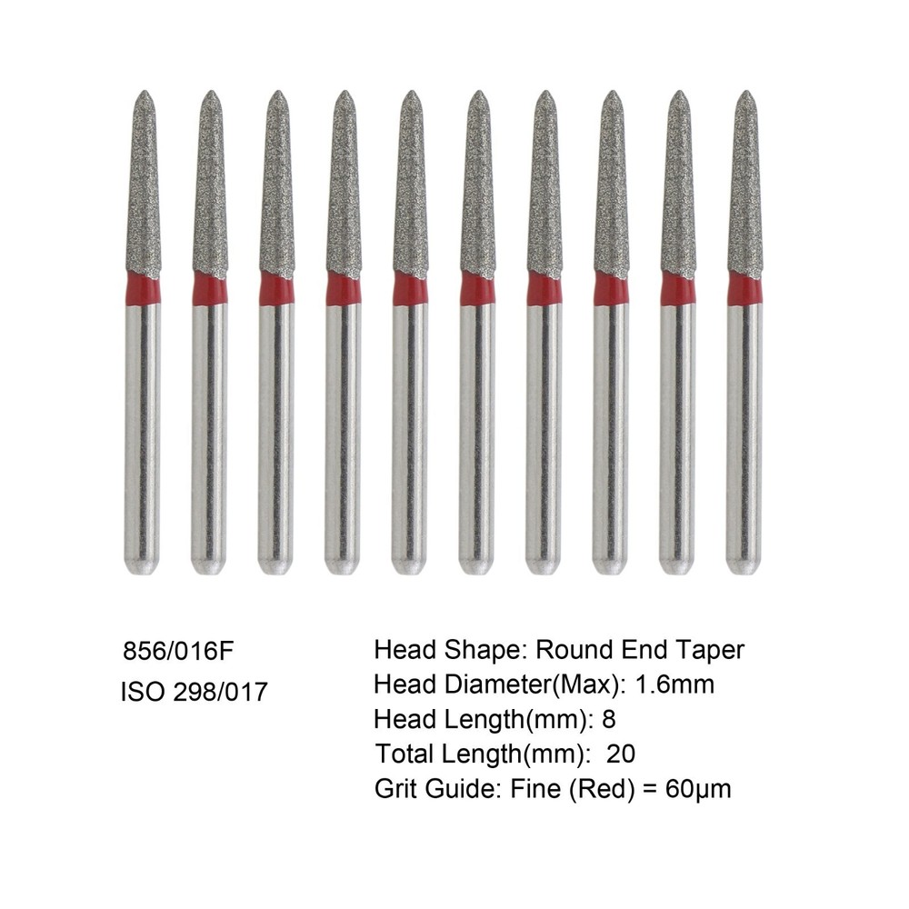 Dental Burs Diamond FG High Speed Dia Bur Taper Conical End Fine Grit Red