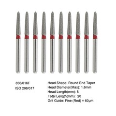 Dental Burs Diamond FG High Speed Dia Bur Taper Conical End Fine Grit Red