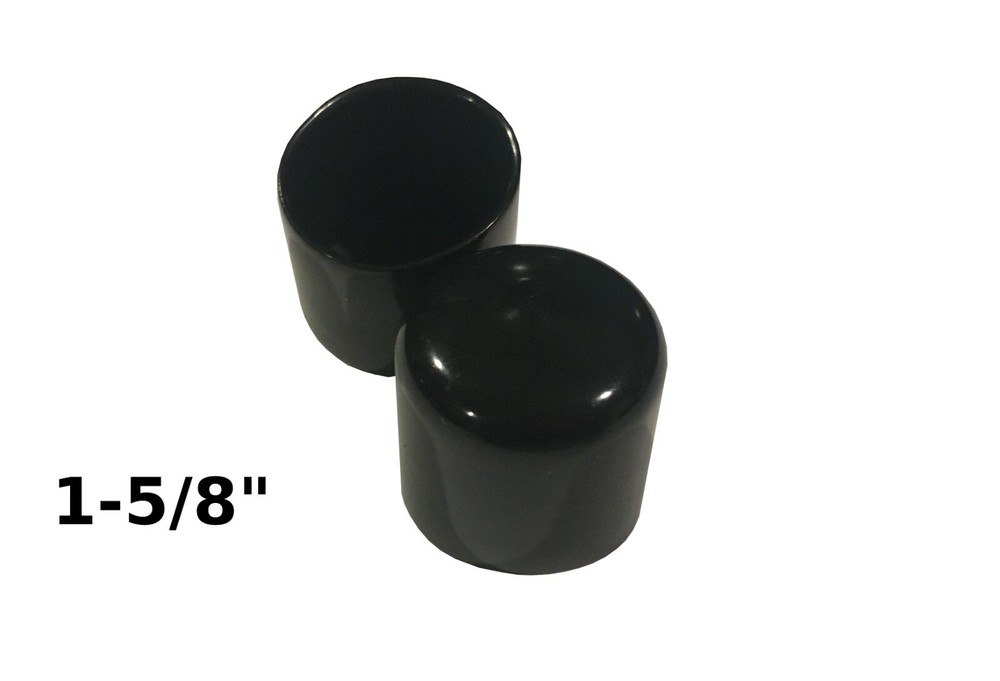 1 5/8″ 1.625 inch Round Black Vinyl Plastic Tube Tip End Cap (2,4,10,20,50)