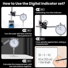 Dial Indicator with Magnetic Base 0.001″Precision Gauge Test Indicator Point Set