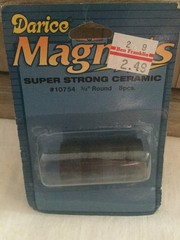 Magnets Super Strong Ceramic 3/4″ Round Shape 8 Pieces #10754 Darice NOS NIP