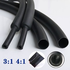 Black Heat Shrink Tube 2:1 Unlined 3:1 4:1 Adhesive Glue Lined Heatshrink Sleeve