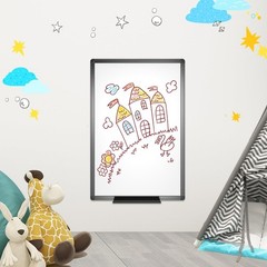 VIZ-PRO Magnetic Dry Erase White Board, 48 X 36 Inches, Black Aluminium Frame