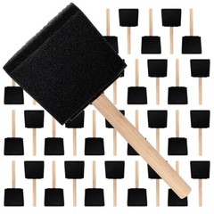 36Count – 3″ Disposable Poly Foam Brushes for All Paints, Stains, Varnish & Glue