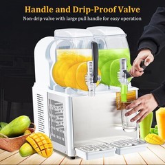 Commercial Slushy Machine Smoothie Maker 4Lx2 Frozen Drink Daiquiri Machine