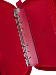 Filofax Red Saffiano Personal Compact Zip Organizer Leather Cash Budgeting