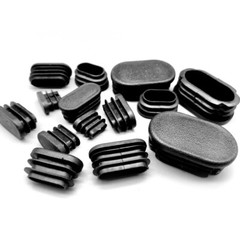 Oval Plastic Blanking End Cap Caps Tube Pipe Inserts Plug Bung Steel Leg Black