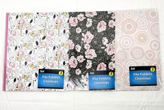 FILE FOLDERS FUN DESIGNS 3 ea. Office Supplies SET of 9 pcs JOT: Sealed