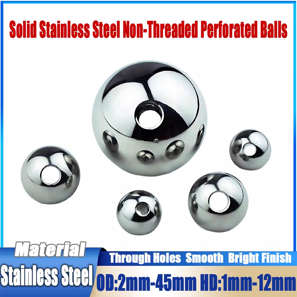 Solid Stainless Steel Non-Threaded Perforated Balls Rust Resistant OD 2-45 mm