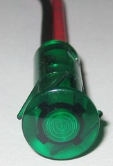 5X Solico 2V DC Panel Mount Green LED Indicator w/ Wires – 3/8″ Hole – 0.5″ Face