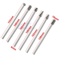 6pc 1/4″ Tungsten Rotary Carbide Burr Bits Aluminum Bur 6″ Long Shank Single Cut