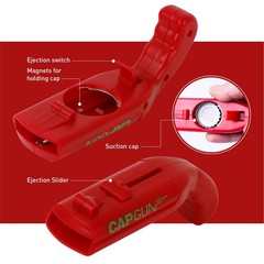 Cap Shooting Bottle Opener Gun – Launches Caps for World Cup L, black red