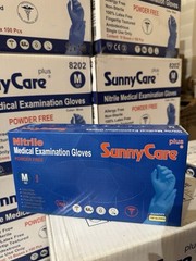 1000 SunnyCare #8202 Nitrile Exam Gloves Chemo-Rated (Powder Free Vinyl Latex) M