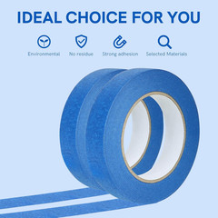 Blue Painters Tape,2Inch x 60Yards-12 Roll,Multi-Surface Painter’s Tape Blue Mas