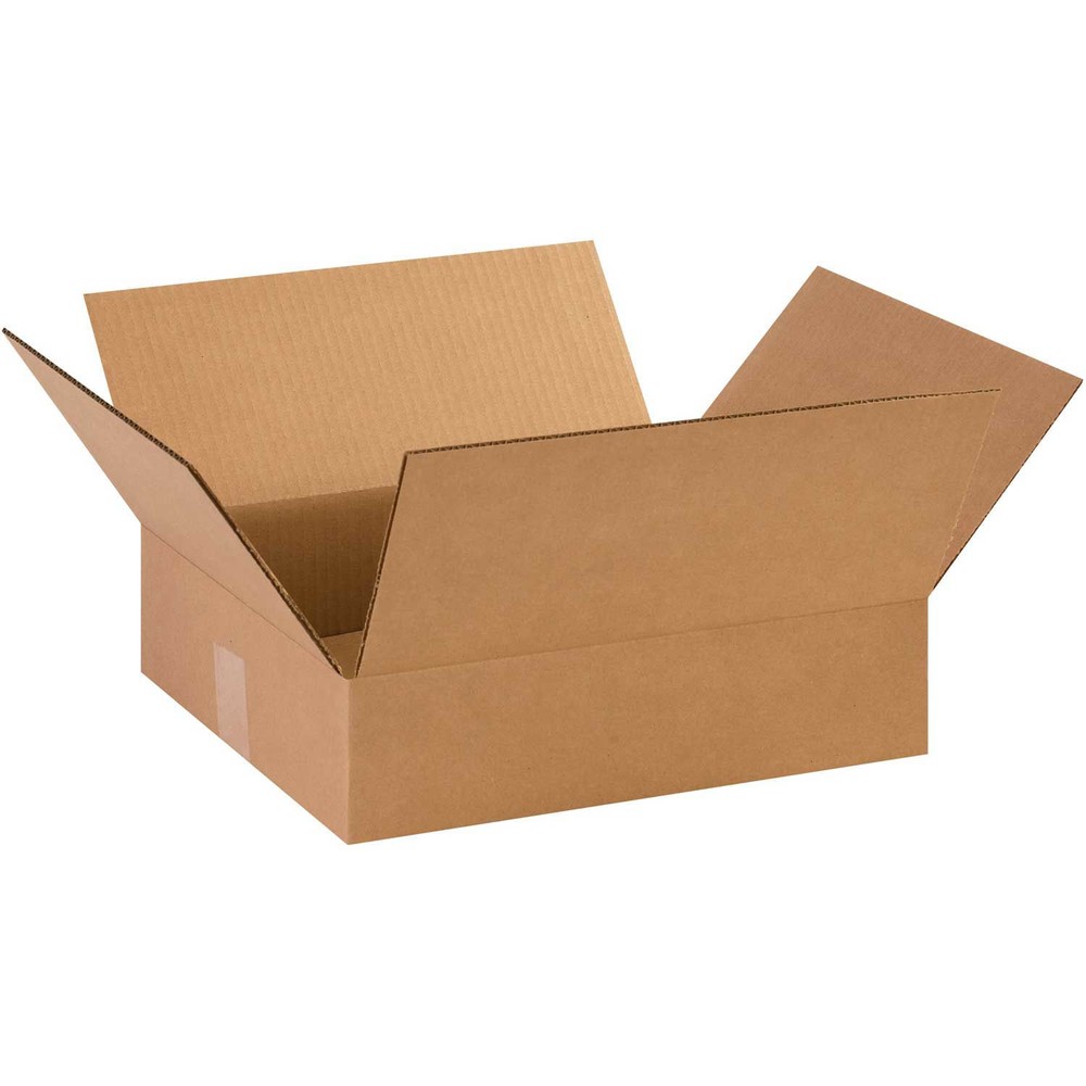 14-3/8″ x 12-1/2″ x 3-1/2″ Flat Cardboard Corrugated Boxes Lot of 25