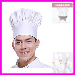 White Chef Hat for Men Women Adults,Elastic Band Adjustable Cotton Chefs Hat …