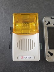 POTTER CHS-24AW-WP WHITE WALL MOUNT WEATHERPROOF HORN/STROBE – AMBER LENS – USED