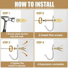 100 PCS Self Drilling Drywall Anchors with Screws – Heavy Duty Metal Expansion W