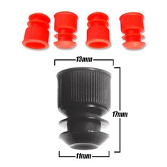 Test Tube Cap, 12mm/16mm, 12x75mm, 3 Colors, Red, Blue, and Clear