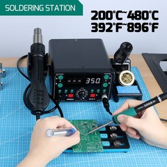 YIHUA 902D-IV T12 Soldering & Hot Air Rework Station Kit Digital Adjustable Temp