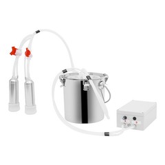 2in1 Pulsation Cow Milking Machine Milking Machine w/Stainless Steel Bucket 5L