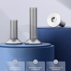 M3 M4 Countersunk Flat Head Screw Allen Socket Bolts 304 Stainless Steel DIN7991