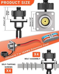 Waterproof RV Wall Pass Through Kit for Starlink Mini, Aluminum DC Cable Pass…