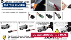 iJDMTOY OE-Spec Red Lens Full LED Rear Side Marker Light Assemblies Compatible W
