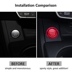 Car Accessories Fit for Audi A4 A5 A6 A7 Q5 Red Car Engine Start Button Cover…