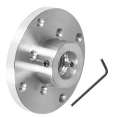 4-Inch Steel Wood Lathe Face Plate, 1 Inch x 8 tpi Threaded With Set Screws