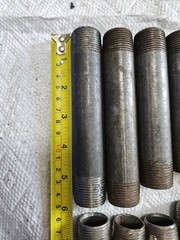 3/4″ Black Iron Pipe Nipples & Couplers Lot – 19 pcs Assorted Lengths (NPT)