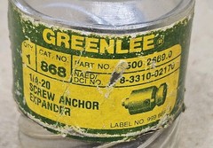 Greenlee No. 868 anchor expander – size 1/4″-20 – Made in U.S.A.