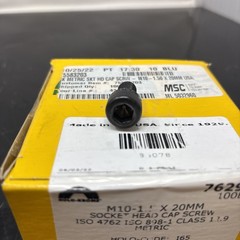holo krome M10-1.5 X 20mm socket head cap screw qty 100
