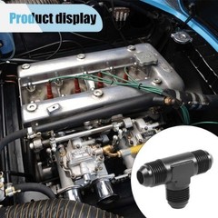 Black Anodized Aluminum 6AN Male Flare Tee Fitting Adapter, Quick Co Size: 6AN