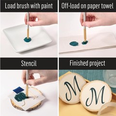 3/4 Inch 34068 Stencil Brush for Painting Stenciling Crafts Natural Bristle