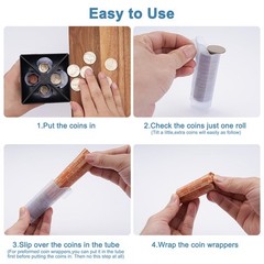 4-In-1 Coin Counter Sorter Tube Accurate Count for Pennies Nickels Dimes Quarter