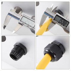 10pcs IP68 Black Cable Gland Locknut M32x1.5 16mm-21mm Wire Hole Waterproof