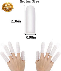 Approx 420 Pcs Latex Finger Cots Disposable Medium Finger Gloves Fingertip