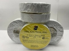 VINYL PVC ELECTRICAL TAPES, 3/4″ X66′, FLAME RETARDANT, 1 ROLL WHITE