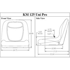 Seat Fits Kubota B7300 B7400 B7500 BX1500 BX1800 BX2200