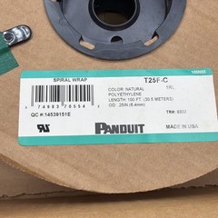 Panduit Spiral Wrap 0.250 In. 100 ft. L Natural T25F-C Free Shipping Open Box