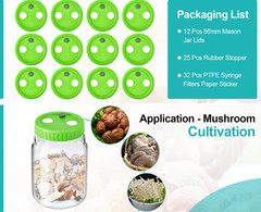12Pcs 86mm Mushroom Jar Liquid Culture Lid Grain Spawn Cultivation Mason Jar Lid